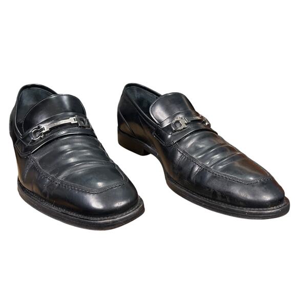 Vintage Salvatore Ferragamo Bentley Black Double Gancini Loafer Size 9.5 D main image 12